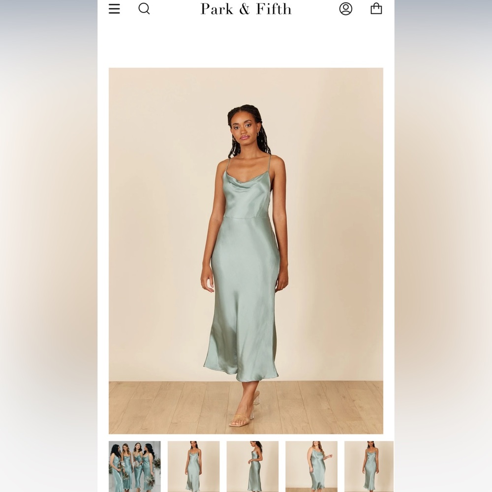 Park & Fifth - Bowen Dress in Satin Sage (xs)
